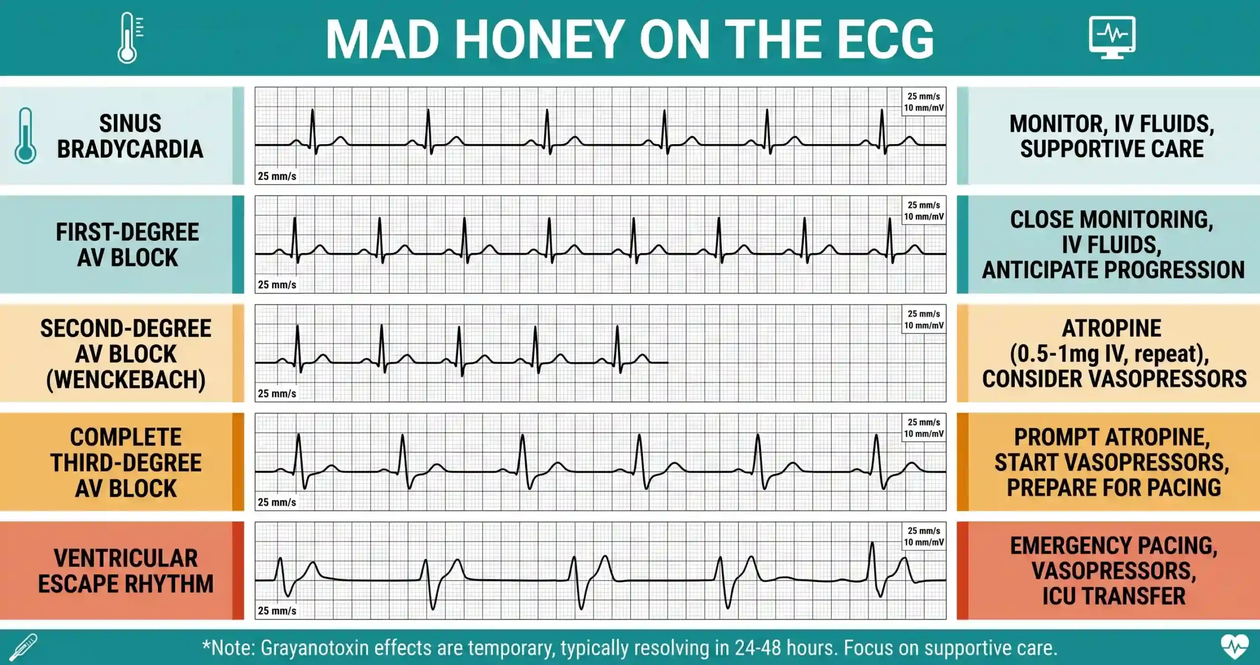 Mad Honey on the ECG: Bradycardia, AV Block, and What Clinicians See